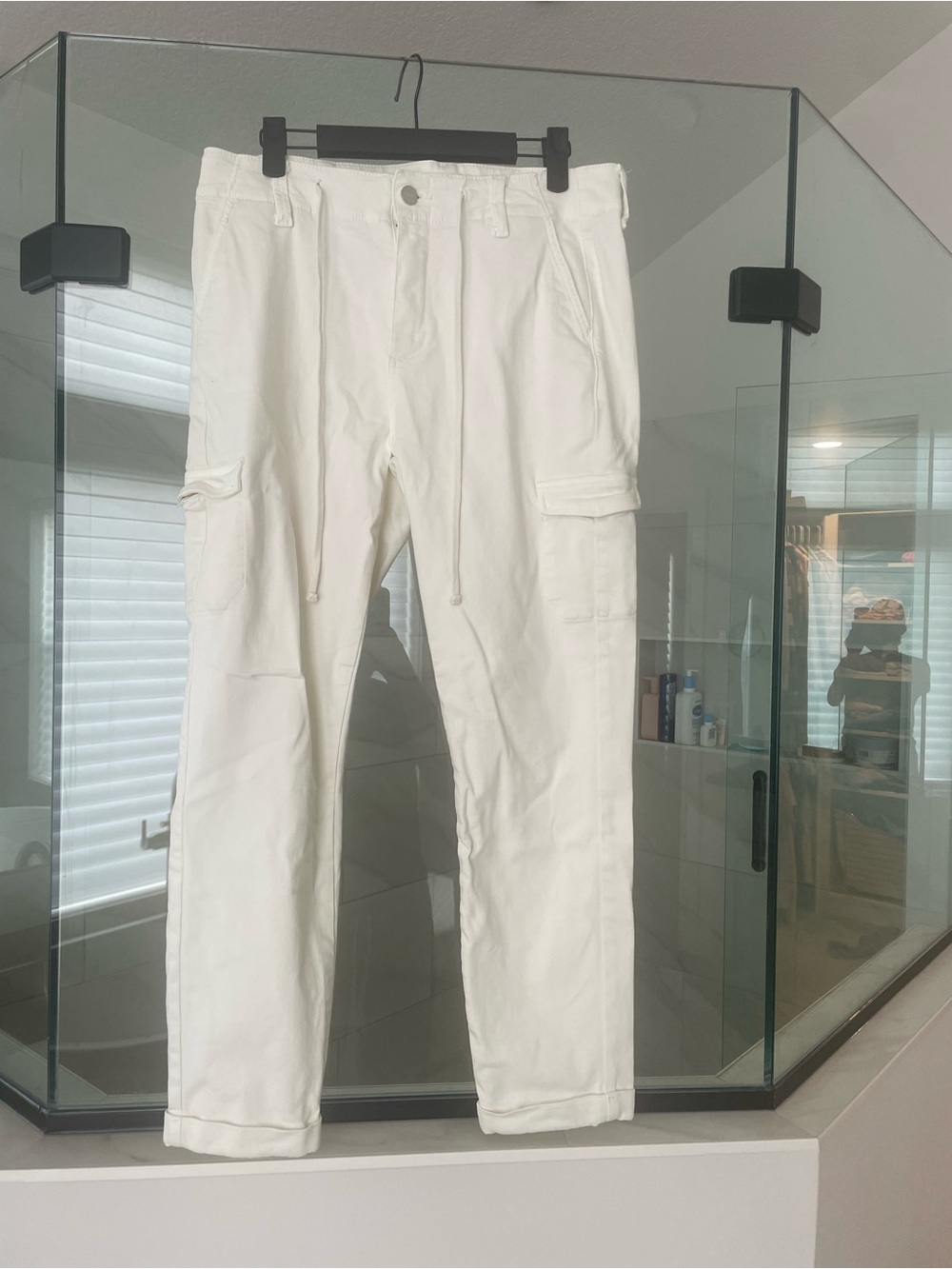 PAIGE White Cropped Cargo Pants